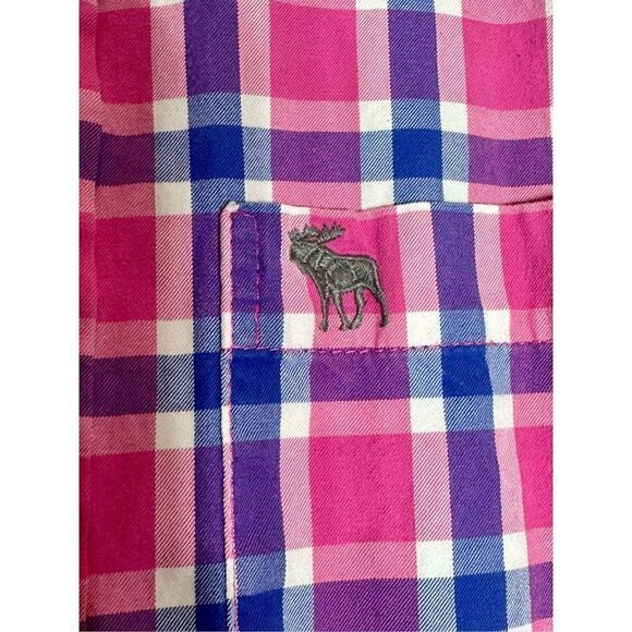 Abercrombie and Fitch pink and blue check button down shirt in Size L - Picture 3 of 7